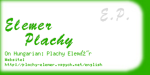 elemer plachy business card